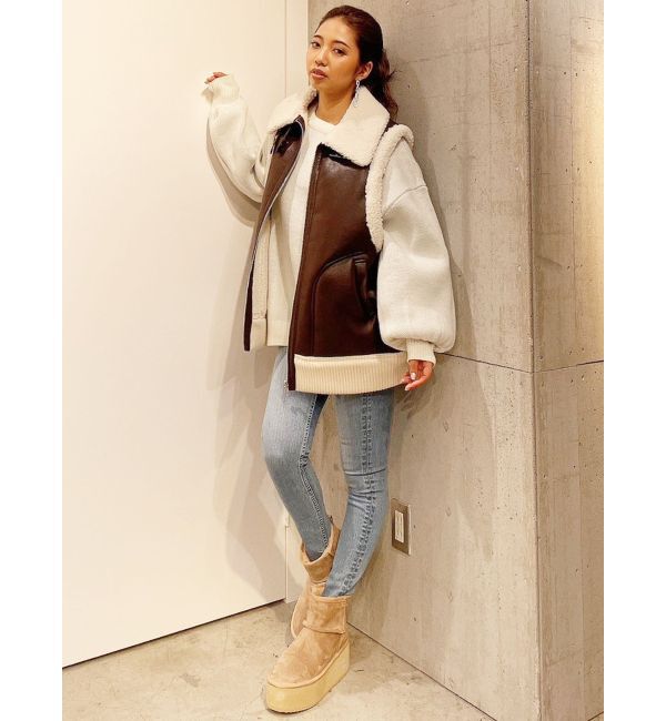 GYDA「フェイクムートンベスト」|ダウンベスト・ベスト|