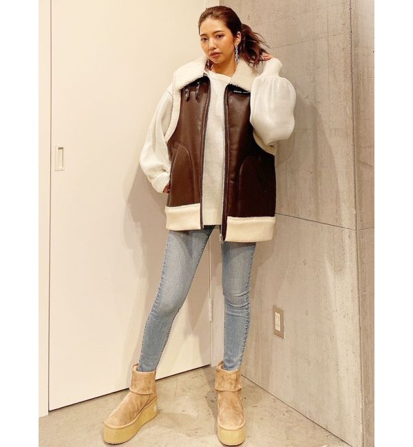 GYDA「フェイクムートンベスト」|ダウンベスト・ベスト|