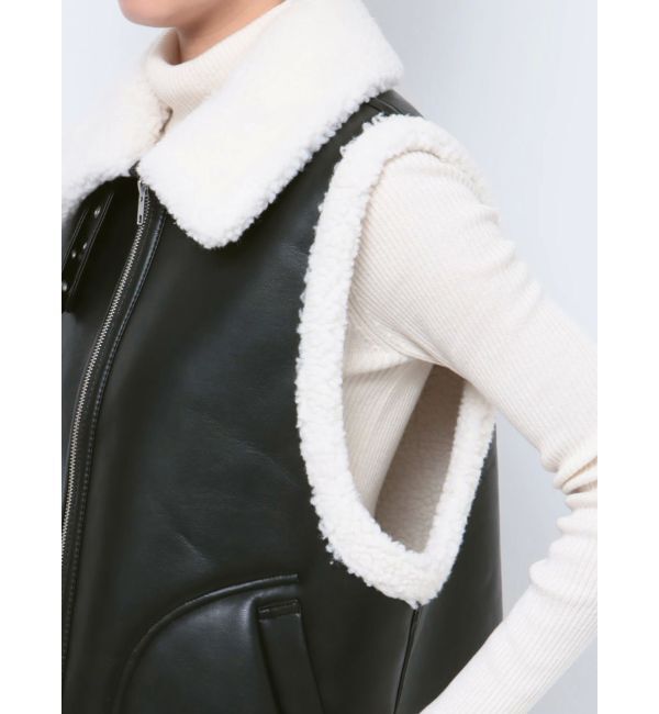 GYDA「フェイクムートンベスト」|ダウンベスト・ベスト|