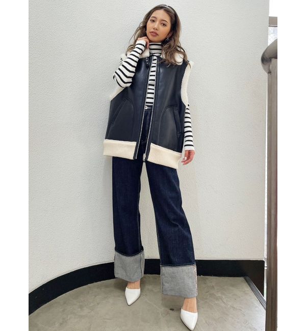 GYDA「フェイクムートンベスト」|ダウンベスト・ベスト|