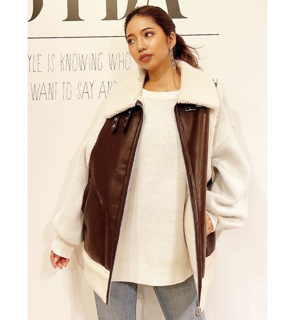 GYDA「フェイクムートンベスト」|ダウンベスト・ベスト|