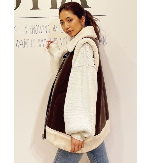 GYDA「フェイクムートンベスト」|ダウンベスト・ベスト|