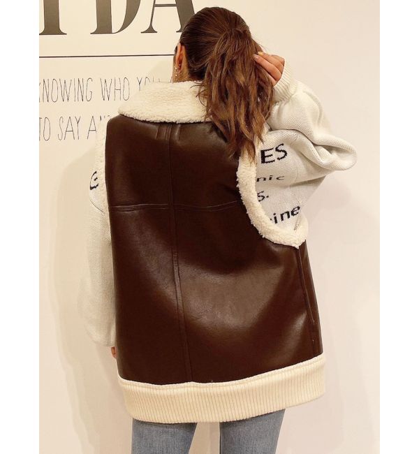 GYDA「フェイクムートンベスト」|ダウンベスト・ベスト|