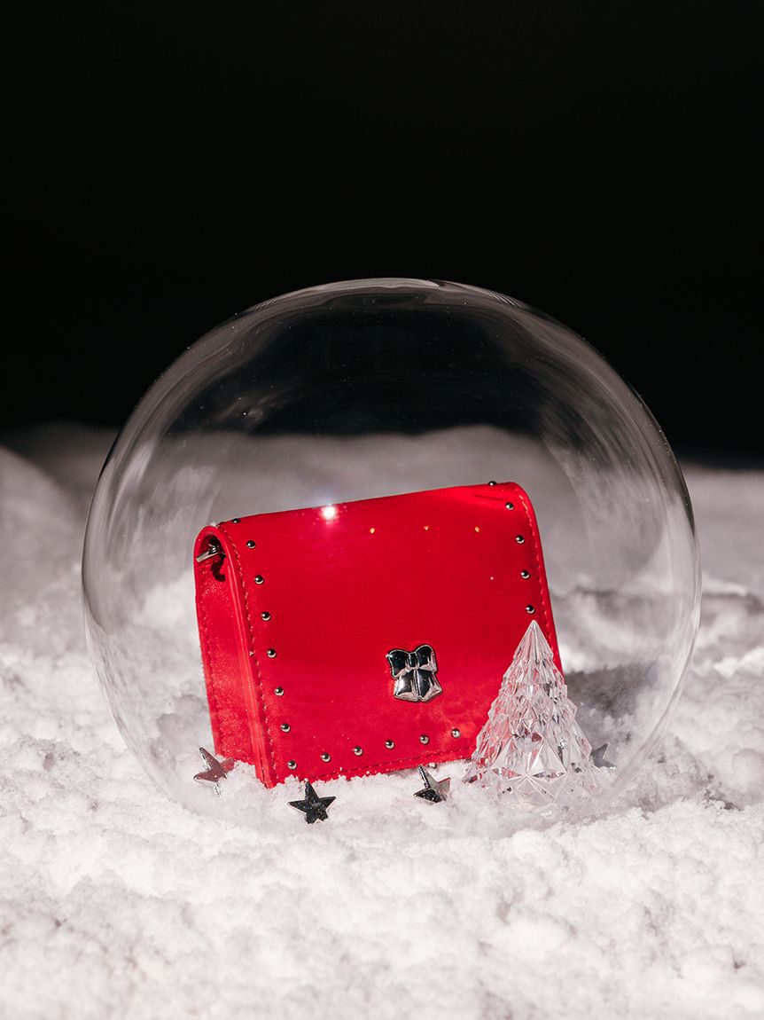 FURFUR「【限定カラー】リボンカシメミニウォレットショルダー」|財布|RED