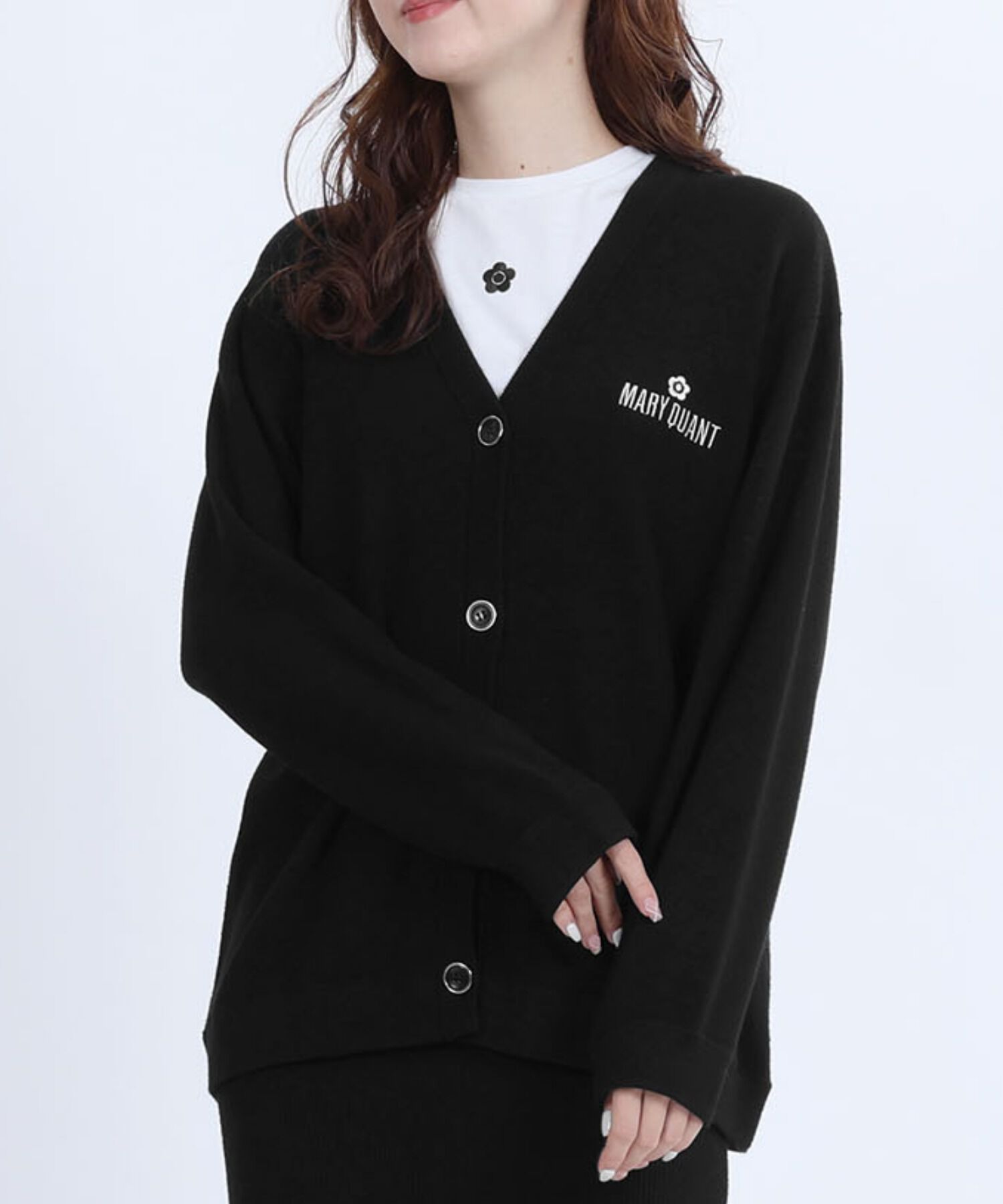 MARY QUANT ブラック カーディガン リラックスニット カーディガン（MARY QUANT）｜ルミネのファッション