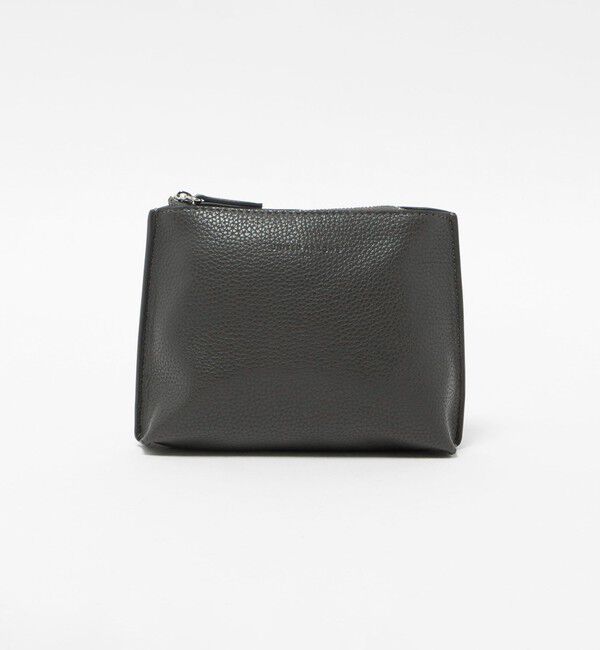 UNITED ARROWS「レザーライク ポーチ S」|ハンドバッグ|DK.GRAY