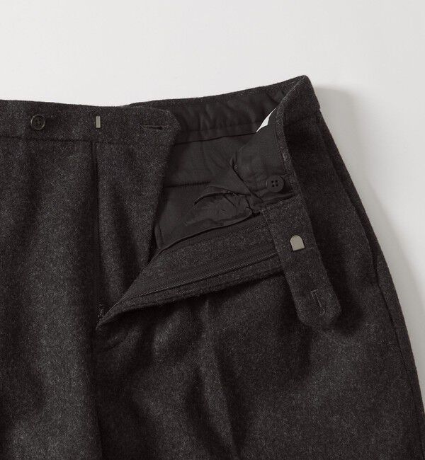 UNITED ARROWS「＜District＞ウール ナイロン メルトン 2プリーツ ワイドパンツ」|チノ|