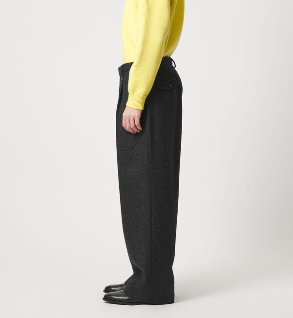 UNITED ARROWS「＜District＞ウール ナイロン メルトン 2プリーツ ワイドパンツ」|チノ|