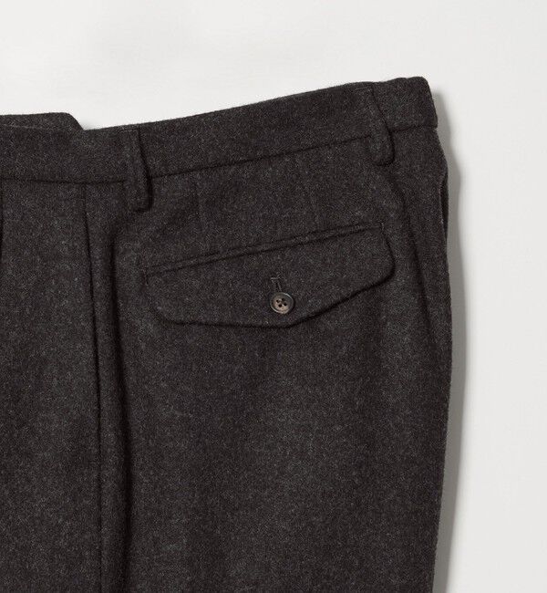 UNITED ARROWS「＜District＞ウール ナイロン メルトン 2プリーツ ワイドパンツ」|チノ|