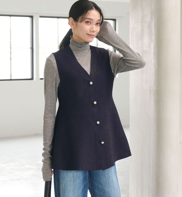 UNITED ARROWS green label relaxing「 ペプラム ジレ ニット プルオーバー -ウォッシャブル-」|ベスト・ジレ|