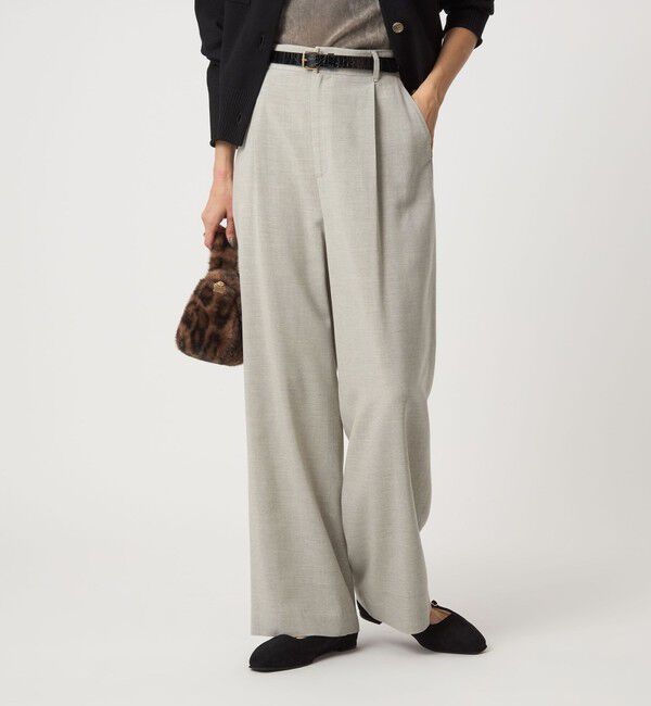 UNITED ARROWS green label relaxing「［size SHORT/TALLあり］パウダリー ワイド パンツ」|その他|LT.GRAY