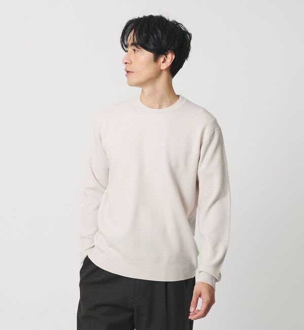 BEAUTY&YOUTH UNITED ARROWS「ウォッシャブルウール ツイル クルーネック ニット 手洗い可能」|ニット・セーター|