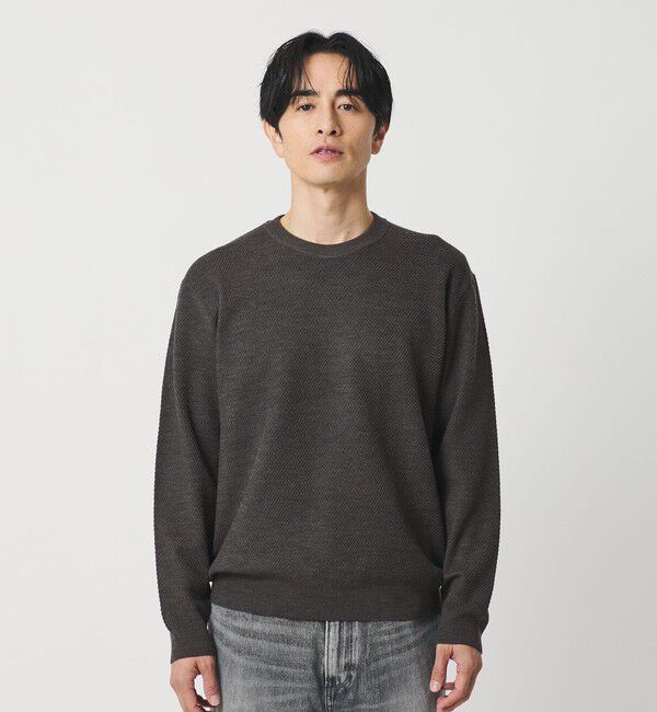BEAUTY&YOUTH UNITED ARROWS「ウォッシャブルウール ツイル クルーネック ニット 手洗い可能」|ニット・セーター|