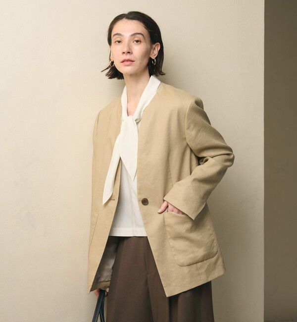 BEAUTY&YOUTH UNITED ARROWS「セルロース タイブラウス ウォッシャブル」|シャツ・ブラウス|OFF WHITE