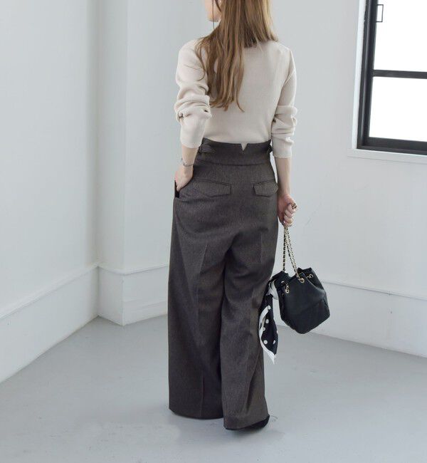 quaranciel「quaranciel:〈手洗い可能〉コットン タートルネック リブ ニット」|ニット・セーター|