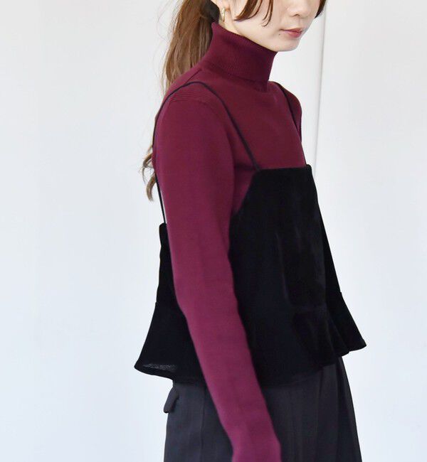 quaranciel「quaranciel:〈手洗い可能〉コットン タートルネック リブ ニット」|ニット・セーター|