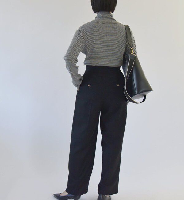 quaranciel「quaranciel:〈手洗い可能〉コットン タートルネック リブ ニット」|ニット・セーター|