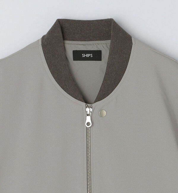 SHIPS「SHIPS: 〈遮熱・吸汗速乾〉ツイル ジップアップ ライト ブルゾン」|ブルゾン・スタジャン|