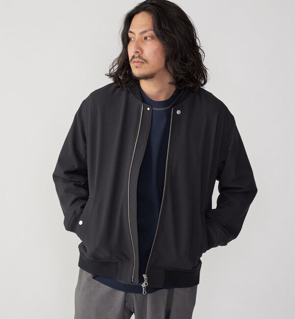 SHIPS「SHIPS: 〈遮熱・吸汗速乾〉ツイル ジップアップ ライト ブルゾン」|ブルゾン・スタジャン|