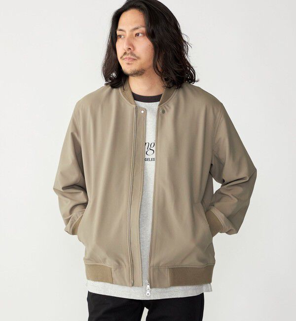 SHIPS「SHIPS: 〈遮熱・吸汗速乾〉ツイル ジップアップ ライト ブルゾン」|ブルゾン・スタジャン|
