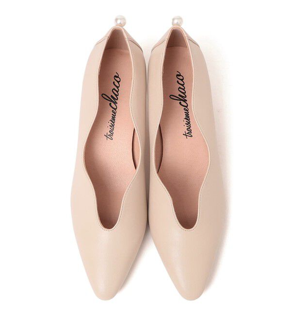 SHIPS for women「little black: パールモチーフ ウェーブ カット パンプス」|パンプス|