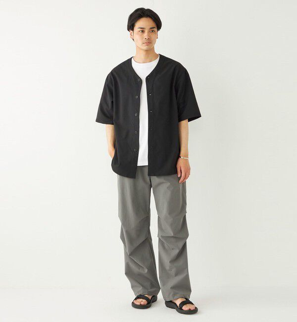 SHIPS Colors 「SHIPS Colors:〈洗濯機可能〉MoveFit(R) ノーカラー ショートスリーブ シャツ」|シャツ・ブラウス|