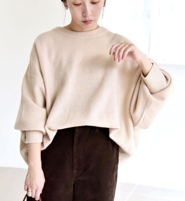 quaranciel「quaranciel:〈手洗い可能〉AQUA カシミヤ ミックス ドルマン ニット 25AW」|ニット・セーター|