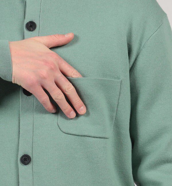 CABaN コットンカシミヤ ポケットクルーネックカーディガン グリーン M CABaN コットンカシミヤ ポケットクルーネックカーディガン