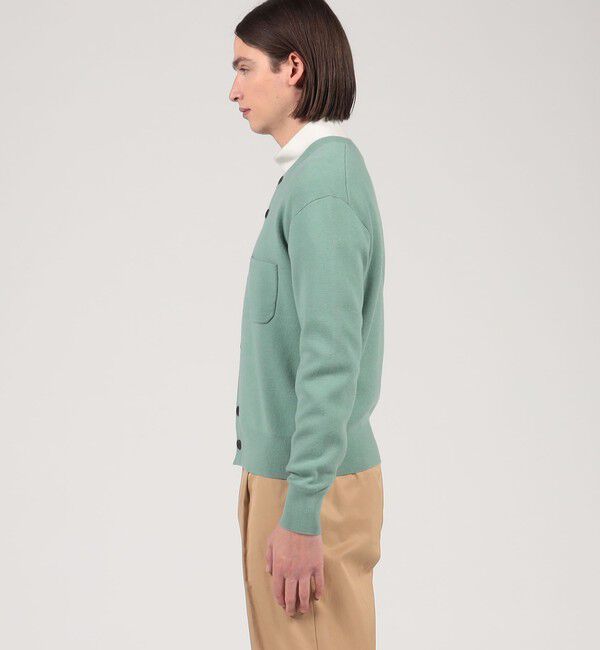 CABaN コットンカシミヤ ポケットクルーネックカーディガン グリーン M CABaN コットンカシミヤ ポケットクルーネックカーディガン（CABaN