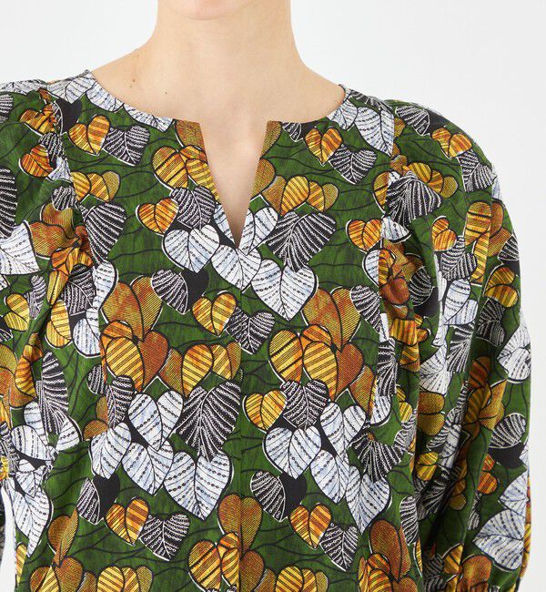 大福大好き様リクエスト ★TOMORROWLANDアイビープリントネックワンピ セール】 フレーズプリント スタンドネックワンピース （ロング