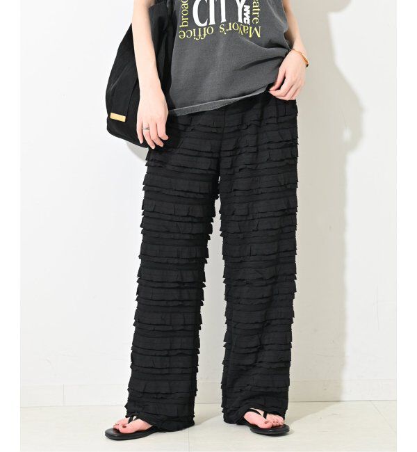 SLOBE IENA「フリルカットパンツ」|その他|ブラック