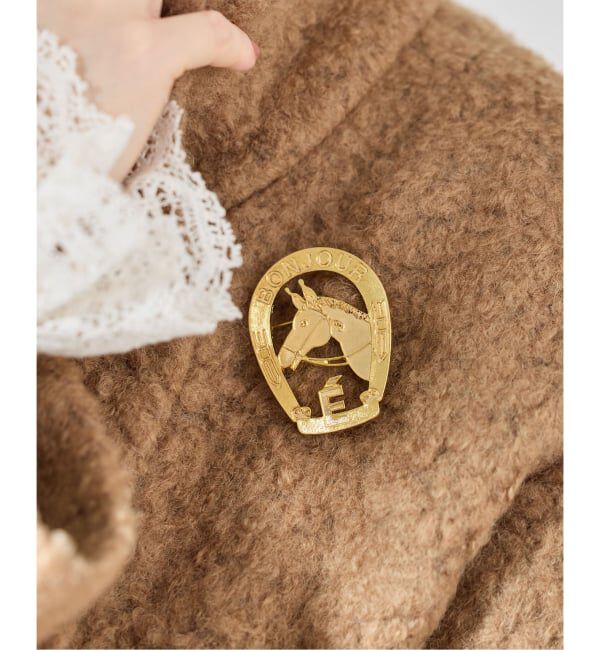 IENA「《WEB限定/追加予約》IENA BONJOUR ブローチ」|その他|ゴールド