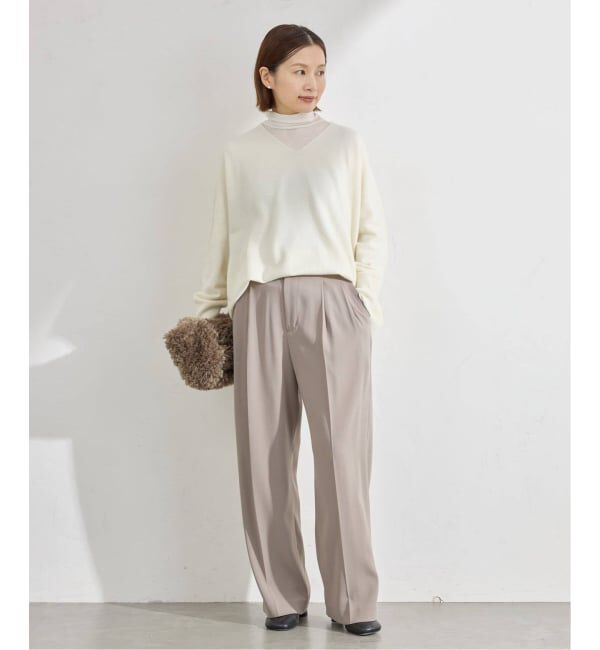 IENA「《追加5予約》Fineニュージーウール ニュアンス Vプルオーバー」|ニット・セーター|