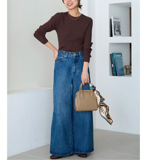 JOURNAL STANDARD relume「ウォッシャブルレーヨンリブクルーネックプルオーバー」|ニット・セーター|