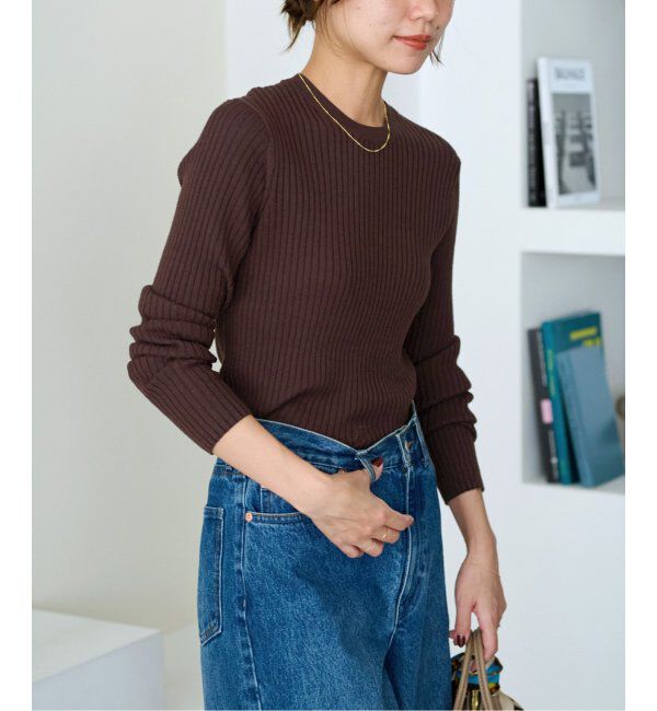 JOURNAL STANDARD relume「ウォッシャブルレーヨンリブクルーネックプルオーバー」|ニット・セーター|