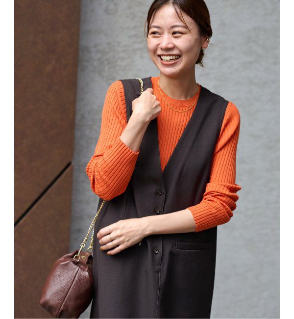 JOURNAL STANDARD relume「ウォッシャブルレーヨンリブクルーネックプルオーバー」|ニット・セーター|