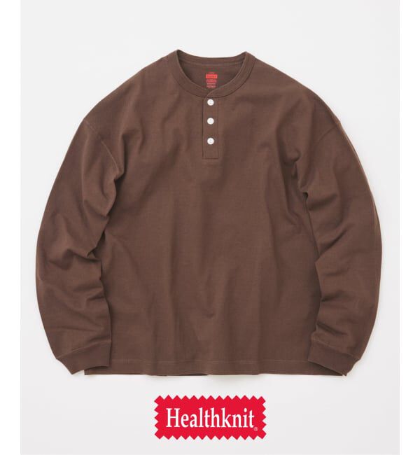 JOURNAL STANDARD「《予約》Health knit / ヘルスニット 別注 ヘンリー ネックロンT」|Tシャツ・カットソー|ブラウン