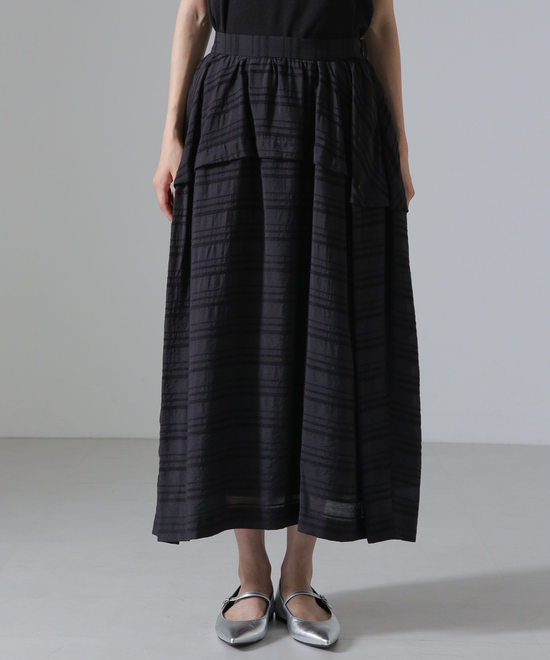 nano･universe「マルチボーダータックディティールスカート」|スカート|