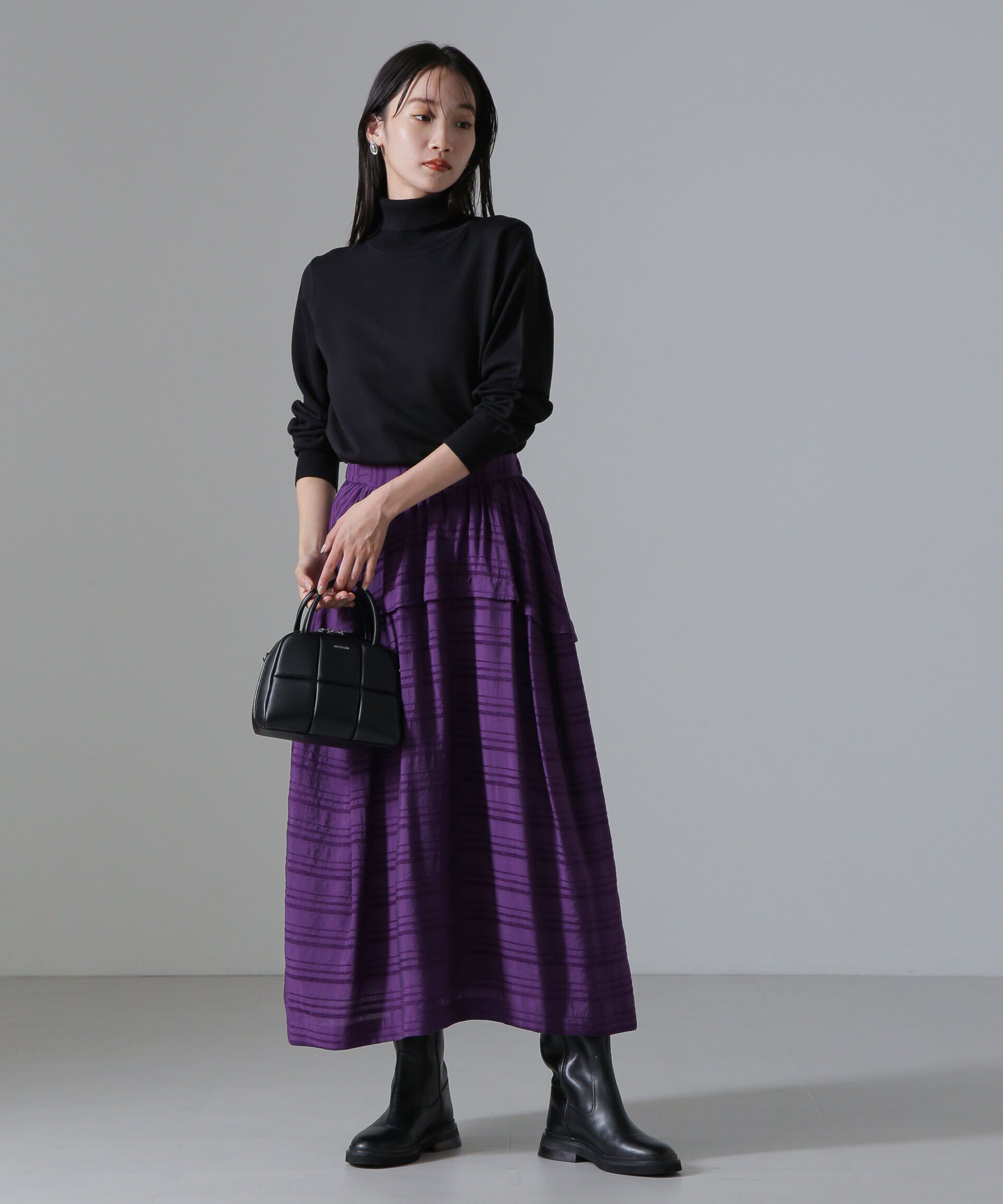 nano･universe「マルチボーダータックディティールスカート」|スカート|