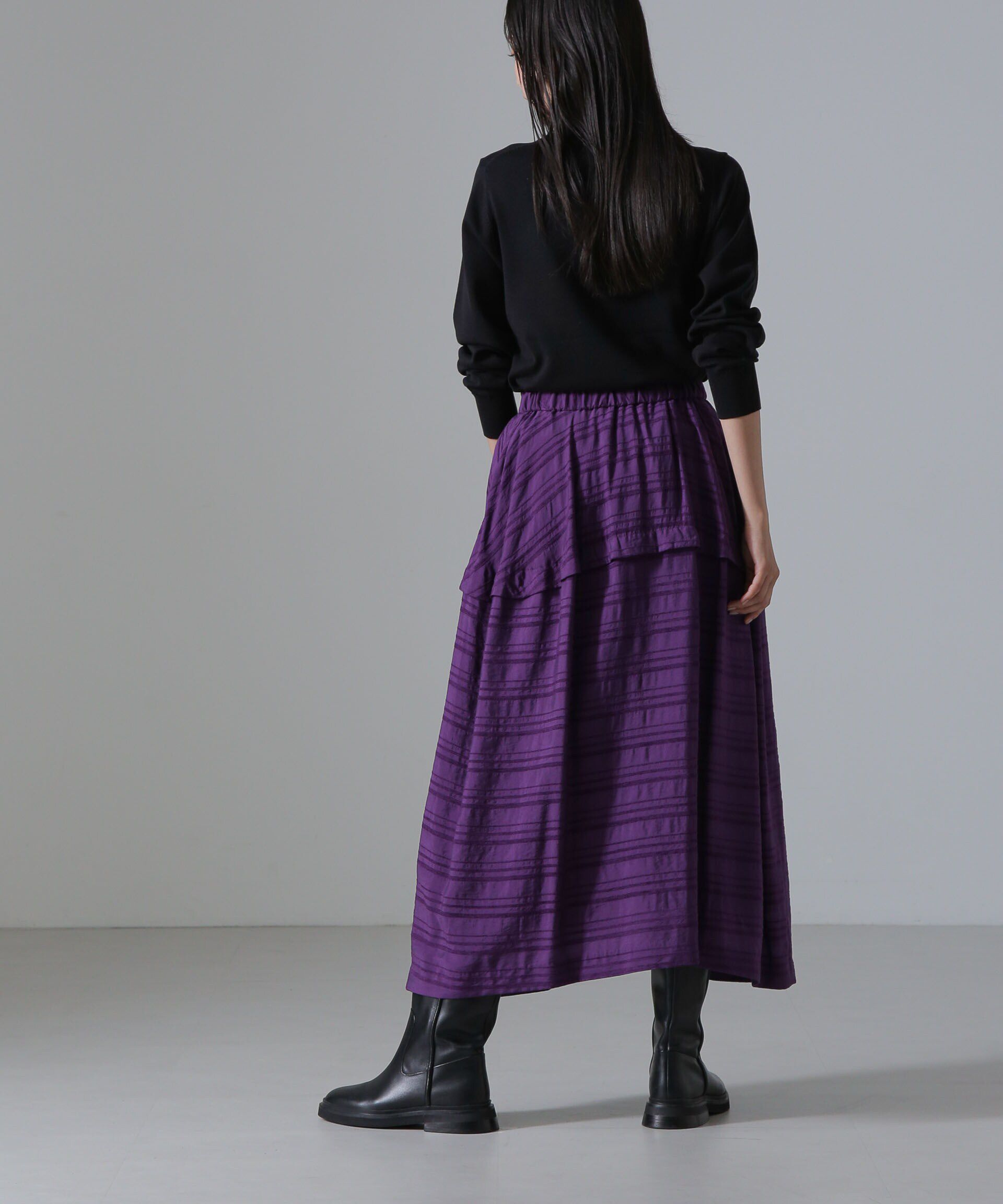 nano･universe「マルチボーダータックディティールスカート」|スカート|