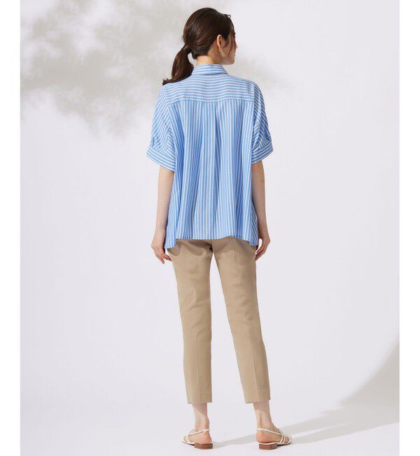 自由区「【接触冷感・UVケア・抗菌防臭・洗える】リヨセルポプリン ブラウス」|シャツ・ブラウス|