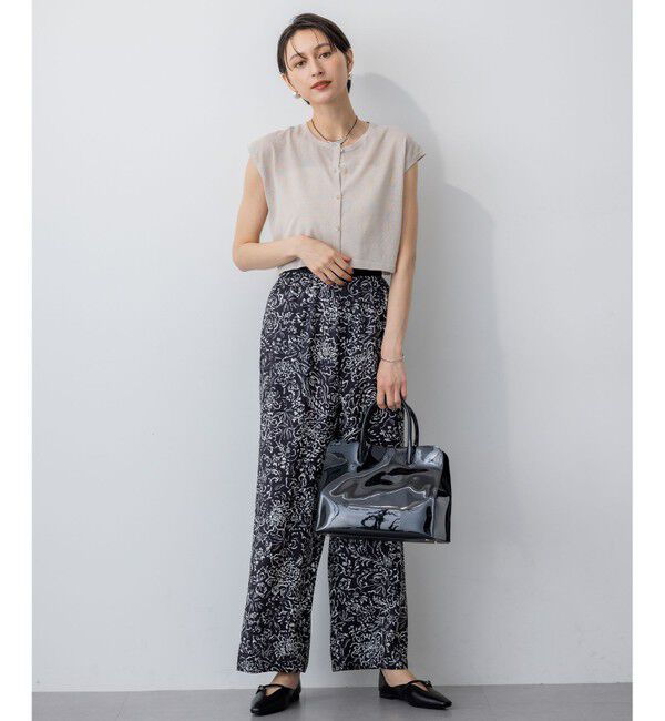 23区「【洗える】アンティークフラワープリント ワイド パンツ」|その他|