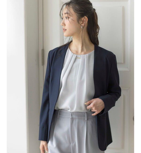 any SiS「【UVカット / 接触冷感 / 吸水速乾】スマートビューティストレッチ ノーカラージャケット」|ノーカラージャケット|