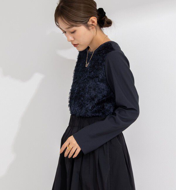 NOLLEY'S「カットジャガードドッキングプルオーバーブラウス」|シャツ・ブラウス|