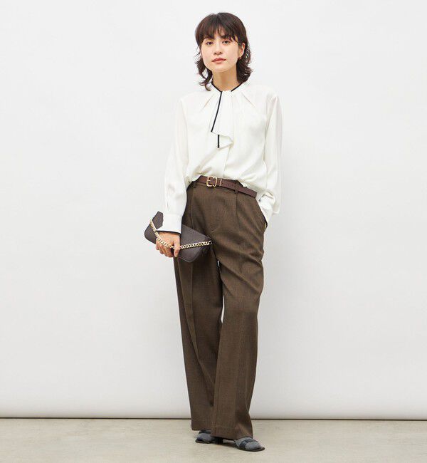 NOLLEY'S「ウォッシャブルストレッチジョーゼットボウタイ風ブラウス」|シャツ・ブラウス|