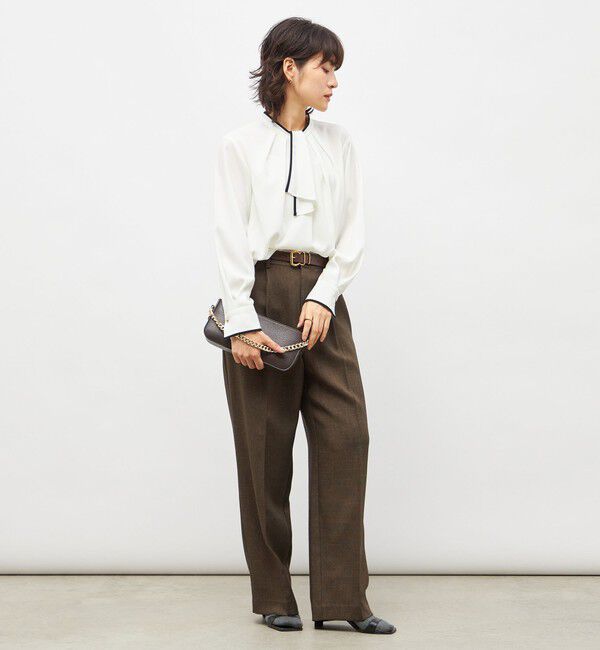 NOLLEY'S「ウォッシャブルストレッチジョーゼットボウタイ風ブラウス」|シャツ・ブラウス|