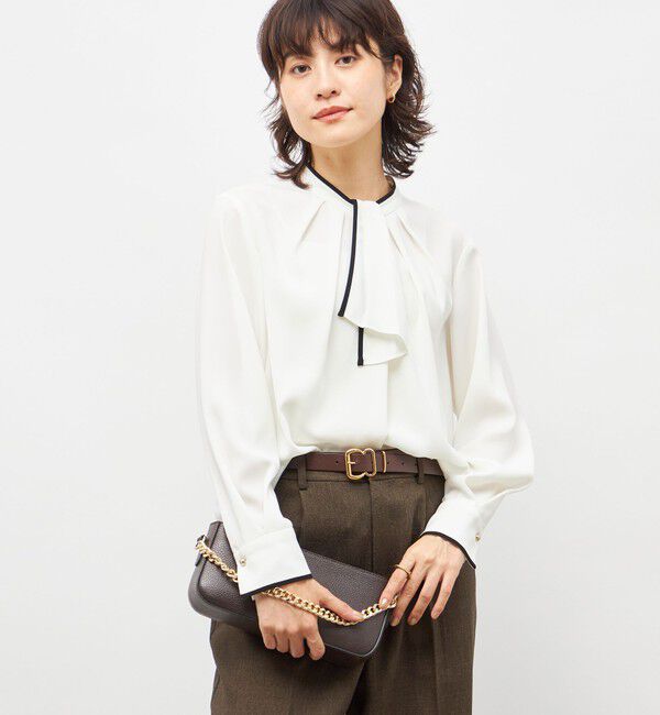 NOLLEY'S「ウォッシャブルストレッチジョーゼットボウタイ風ブラウス」|シャツ・ブラウス|