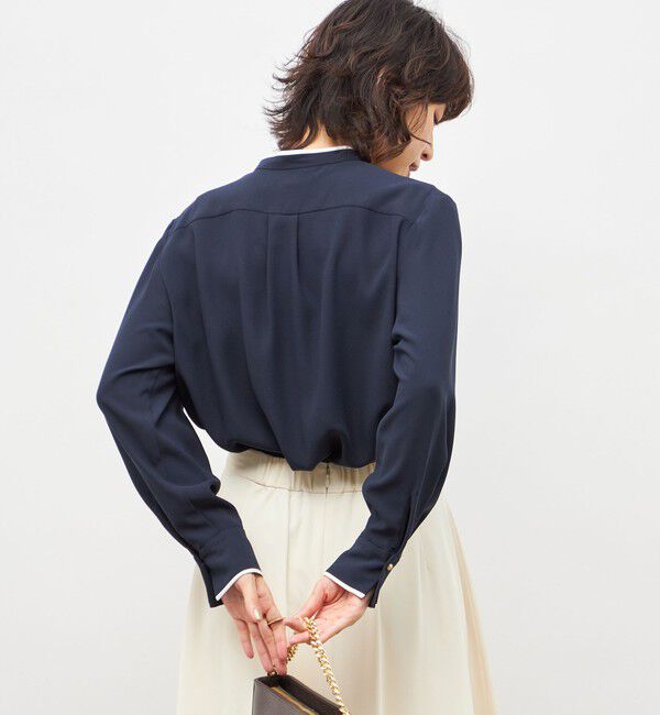 NOLLEY'S「ウォッシャブルストレッチジョーゼットボウタイ風ブラウス」|シャツ・ブラウス|