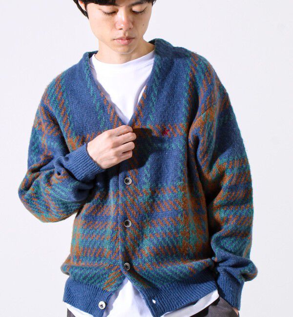 GLOSTER「【実績品番/UNISEX/別注柄あり】【BHPC】モヘヤタッチニットカーディガン」|カーディガン|
