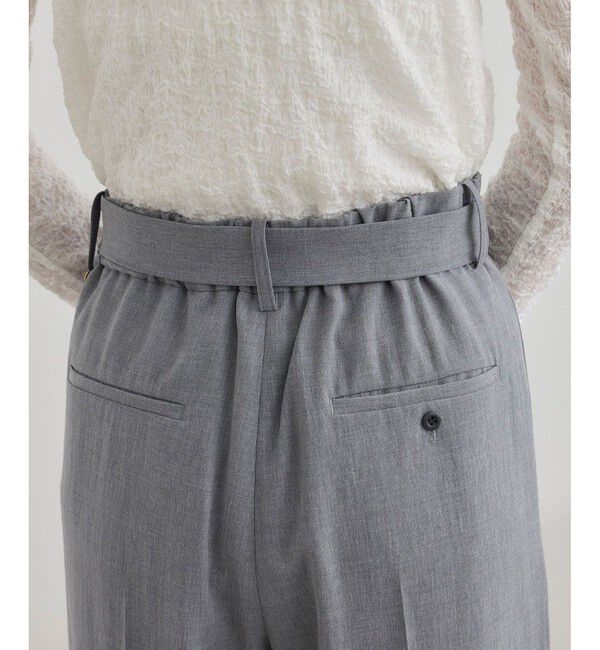 ROPE「【洗える】リネンライク ベルテッドワイドパンツ/セットアップ対応【WEB・一部店舗限定】」|チノ|
